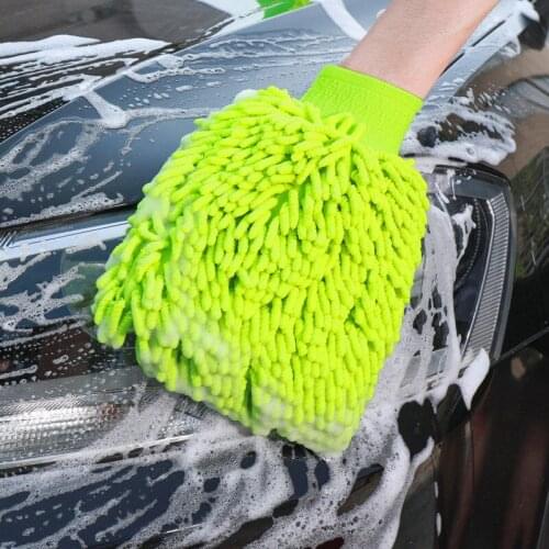 2pcs/set Car Wash Mitt Cleaning Tools Chenille Soft and Thick Microfiber Glove 19cm*26cm*8cm for Auto Detailing Sponge E11022