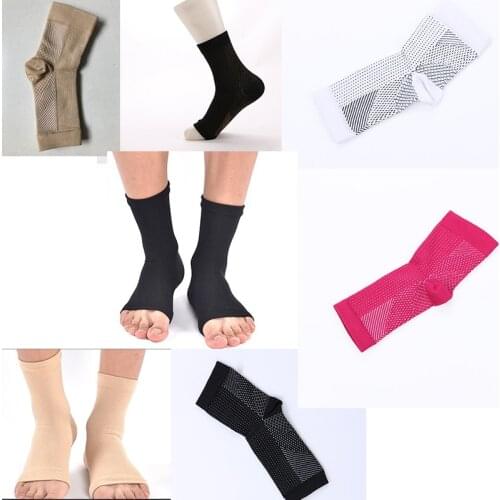 2pc Motorcycle Foot Angel Anti Fatigue Compression Foot Sleeve Ankle Support Running Cycle Basketball Socks Men Ankle Brace Sock