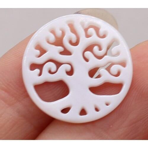 2Pcs Hot Sale Natural Shell Pendant Mother Of Pearl Round Small Pendant For Jewelry Making DIY Necklace Earring Accessory