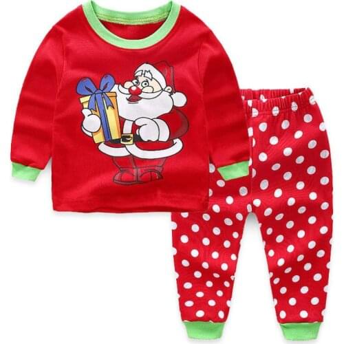 2020 New Children Christmas Pajamas Boys Cotton Nightwear Cartoon Loungewear Girl Homewear Spring Autumn Sleepwear 2-7Y