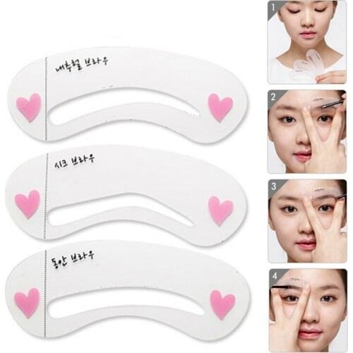 3pcs/lot Brow Painted Eyebrow Pencil Stencils Model 4pcs Styles Template Stencil for Eye Eyebrow