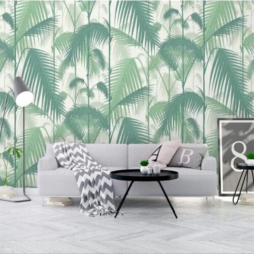 Custom 3D Mural Wallpaper Modern Simple Nordic Abstract Hand-painted Tropical Rainforest Plant TV Background Wall Wallpaper
