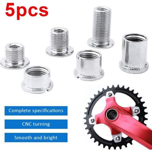 5Pcs/Set Nail Plate Dental Plate Screws Steel Chainwheel Bolts Road Bike Crank Crankset Bolts Plate Crusset Nut Bicycle Parts