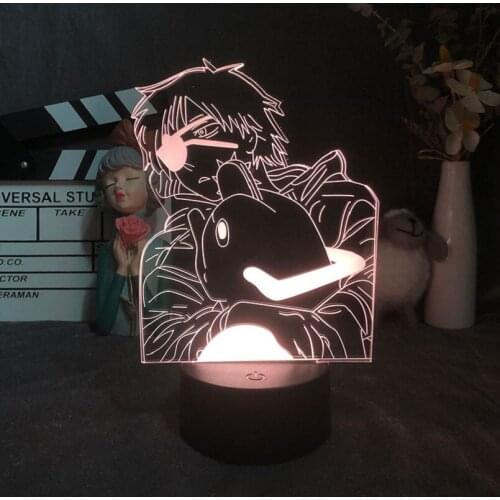 Atmosphere 3D Illusion Desk Lamp Anime Touch Sensor Night Projector Light Chainsaw Man Nightlight Kids Gift Smart Phone Control