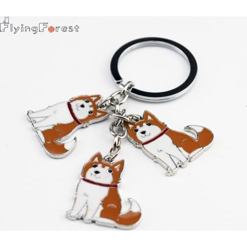 Alaskan Malamute Husky Keychain Lovely Husky Puppy Metal Key Chain Ring Holder Christmas Gift Chains for Lovers dogs Tag key