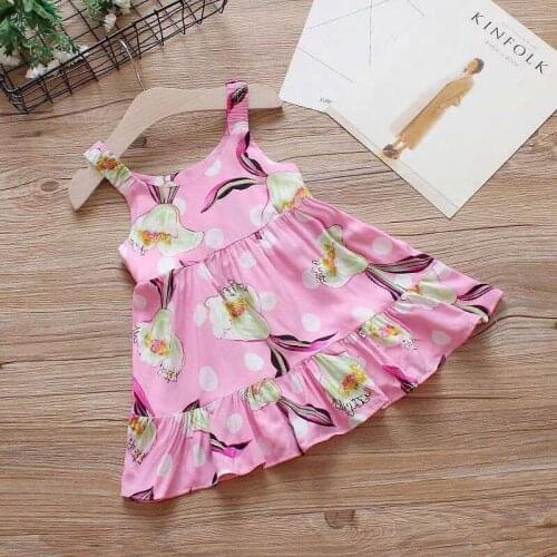 Children girls casual beach dress Baby girls sumemr cotton dress little girls cartoon sleeveless dress for bebe girls dress