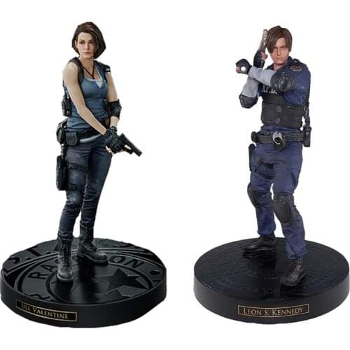 Biohazard Game Statue Jill Valentine Leon Kennedy Reside Evil Leon PVC Action Figure Model Collection Toy Doll Children Gift