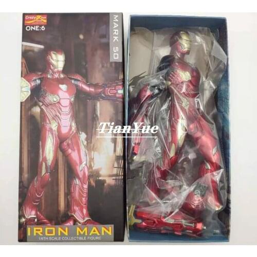 Marvel New Crazy Ironman Mark 50 Articulated Boxed 1/6 Action Figure Decoration 12 inches Children Birthday Gift