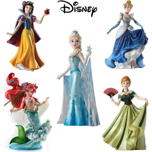 Disney 19cm Snow White Elsa Princess Rapunzel Jasmine Cinderella Anna Model Action Figures Cartoon Anime Dolls Kid Toy Girl Gift
