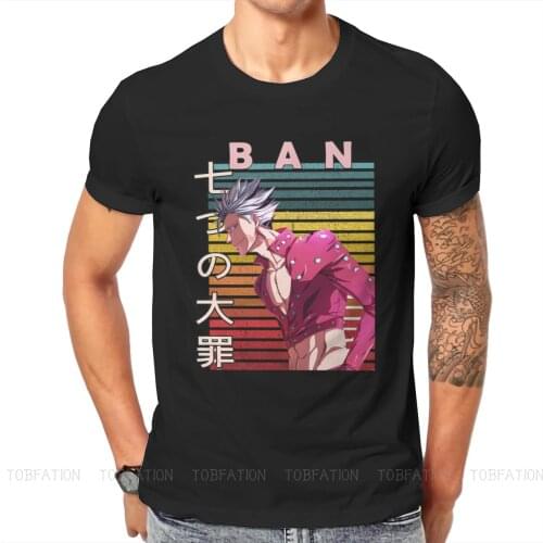 Seven Deadly Sins Anime BAN T Shirt Classic Homme High Quality Tshirt Oversized Crewneck Streetwear
