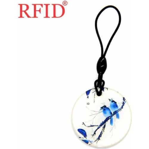 ID 125Khz EM4305 EM4205 Rewritable Writable Replicable Keychain RFID Circular Waterproof Keyfob Token Tag Access Control Card 1