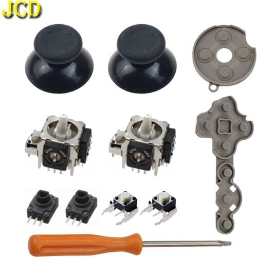 JCD For Xbox 360 Controller 3D Analog Stick Sensor Potentiometers + Thumb Sticks Cap + LT RT Trigger Switch Button Repair
