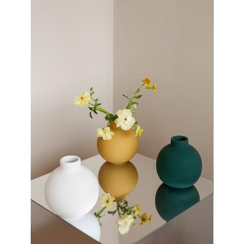 Ball-shaped Ceramic Vase Desktop Flower Arrangement Vase Green Plants Succulents Flower Pot Potted Desktop Decoration Gift