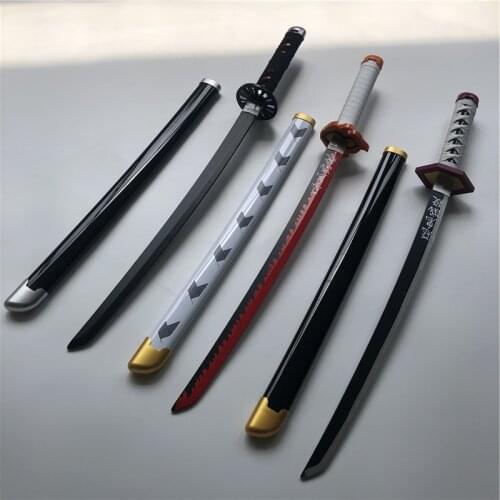 Kimetsu no Yaiba Sword Weapon Demon Slayer Tsuyuri Kanawo Kochou Kanae Cosplay Sword Ninja Knife wood Weapon Prop 80cm