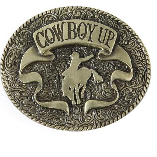 Western cowboy zinc alloy cycling belt buckle leather belt mens birthday gift