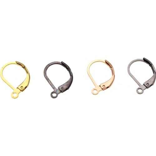 20pcs/lot Gold Silver 316 Stainless Steel French Earring Hooks Ear Wire Hook Findings For DIY Jewelry Making Earring Accessories