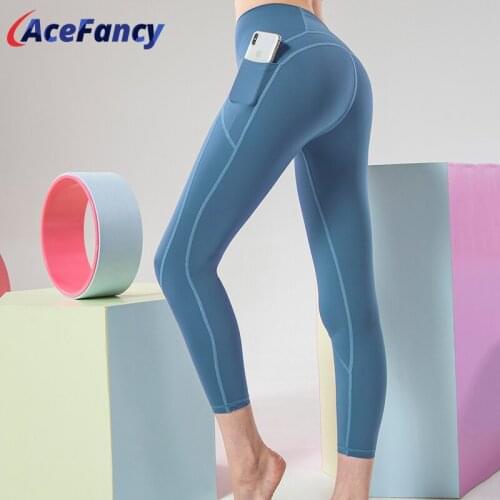 Acefancy Women Yoga Pants With Pocket T2264 Gym Leggings Women Super Stretchy Gym Tights Yoga Leggings Women Sport Tights Yoga