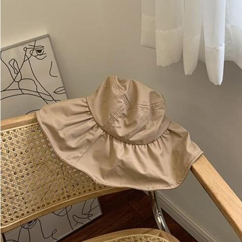 Summer Sandy beach Sunhat Vinyl Anti-UV Big brimmed hat Fishermans hat