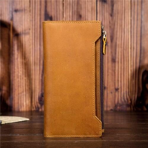 2019 Hot high quality crazy horse leather men wallets vintage casual purse designer wallet in genuine leather