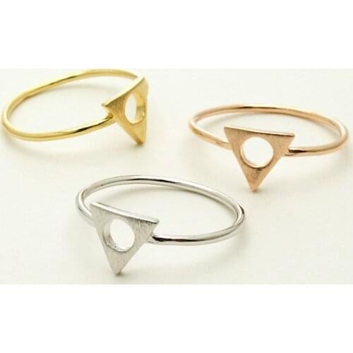 Fashion specially designed Geometric ring, combination triangle circle ring, wholesale