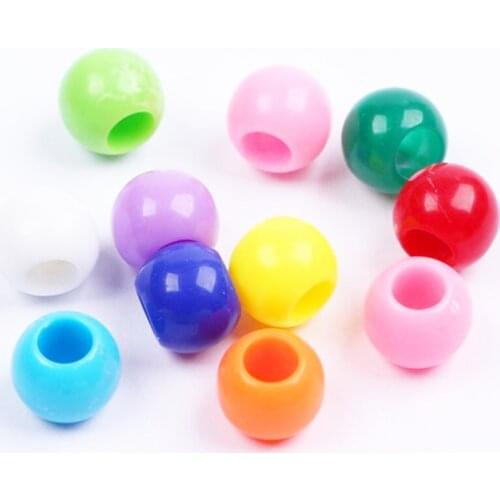 Fashion acrylic round big hole loose diy bead jewelry findings colorful acrylic abacus bead for child gift 10mm y1047