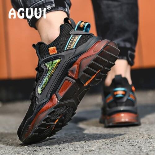 Ｍen Clunky Sneakers Breathable Non-Slip Shock-Absorbant Platform Flats Fashion Tide Casual Dorky Dad Shoes Chaussure Homme