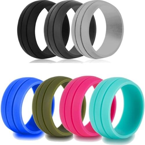 Man Womens Silicone Wedding Ring Rubber Engagement Bands for Outdoors Running Sports and Daily Wearing Jewelry 8.5mm