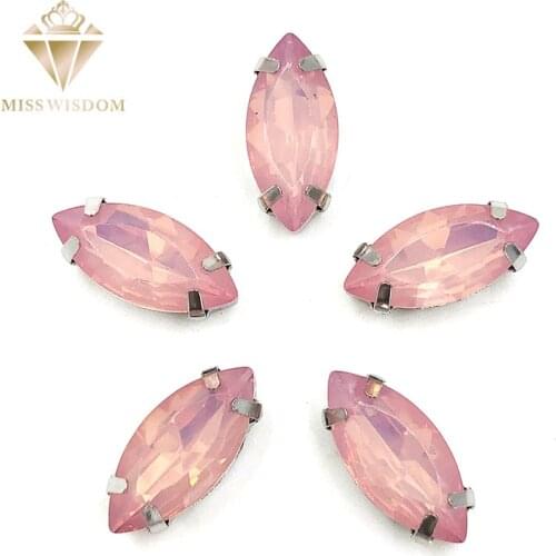 NEW Promotion Matt Pink opal Horse eye sew on rhinestones flatback Resin Leaf shape loose rhinestones DIY garment Accessories