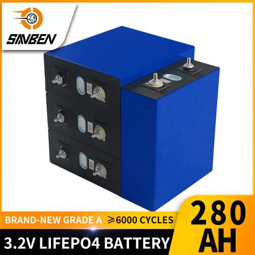 4-32pcs GRADE A NEW 3.2V 280Ah lifepo4 battery CELL 12V 24V 48V for EV RV battery pack diy solar EU US TAX FREE