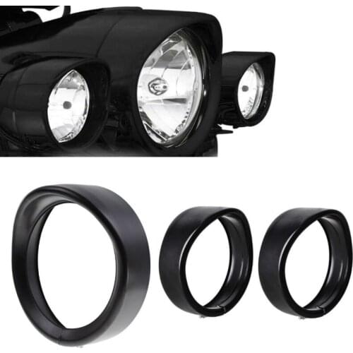 7" Motorcycle LED H4 Headlight Trim Ring Bezel Cover Visor Style 4.5" LED Fog Light Trim Ring For Touring Street Glide FLH