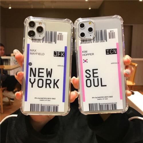 OEING Transparent Phone Case For iPhone 11 Pro Max 12 mini 7 8 XR X XS MAX SE Simple Tpu Couple Soft Shockproof Case Cover