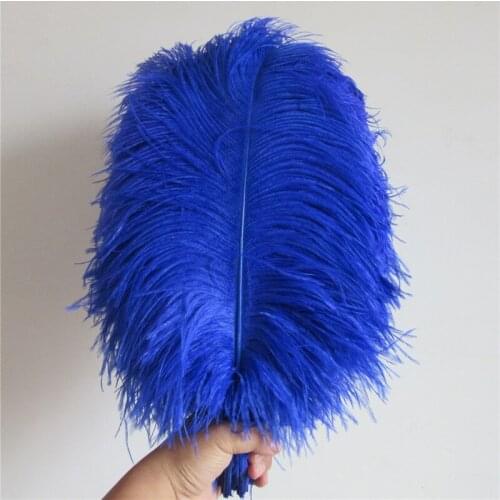 Sale 50pcs/lot Beautiful Royal Blue Ostrich Feather 16-18 Inch(40-45cm) Celebration for Carnival Dancers Diy Christmas Plumas