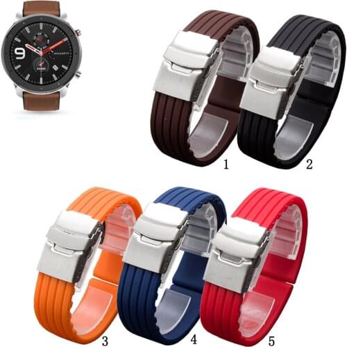 20mm 22mm Soft Silicone Band Rubber Watch Strap for Huami Amazfit GTR 2 /Huami GTR 42mm 47mm Replacement band strap