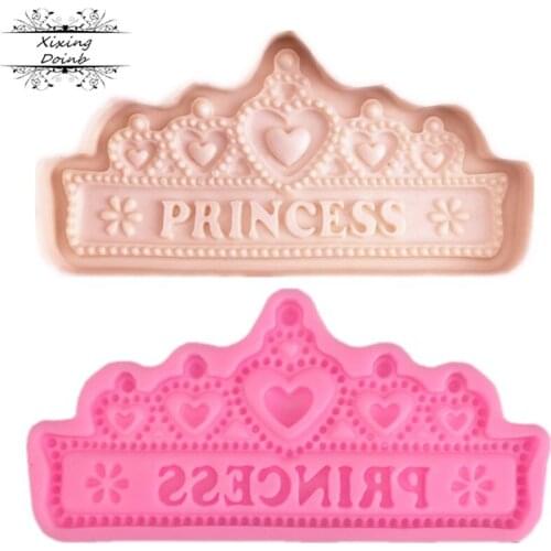 DIY princess crown shape cake decoration tool silica gel mold Kitchen Baking candy accessories