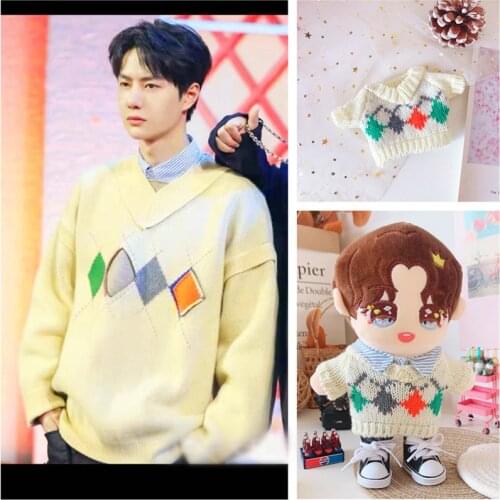 20cm PP cotton Replaceable clothes Doll Winter sweater Sean Xiao YiBo Clothes Childrens Christmas gifts