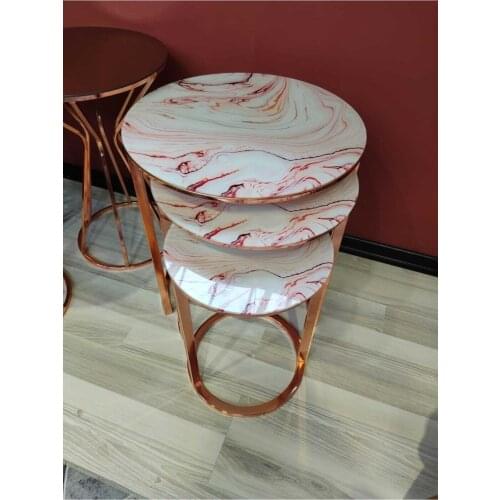 Modern Marble Patterned Zigon coffee table 3'lü coffee tables table basse furniture living room table