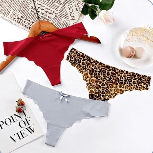 Seamless G String T-back Low-rise Leopard String Sexy Underwear Women Panties Tangas Women Sexy Thong Lingerie Briefs Bragas