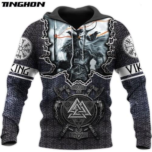 XS-7XL Fashion Mens Viking hoodies 3D printed Tattoo Odin Sweatshirt Hoodie Harajuku Autumn Streetwear Unisex Casual Tracksuit