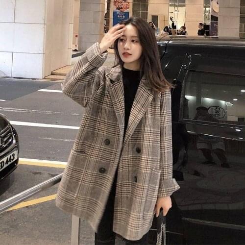 Spring/autumn women coats women jackets blend and wool clothing female coats mid-long loose outerwear korean style