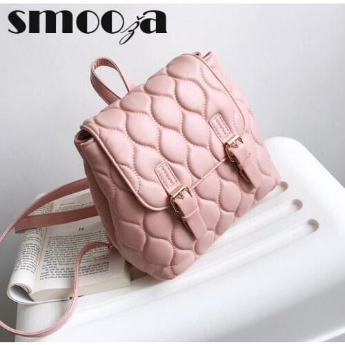 SMOOZA College Style Backpack Female 2020 New Fashion Handbag Embroidered Thread Travel Simple And Slegant Bag Small Backpack
