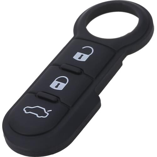 1PC 3 Buttons Rubber Pad Car Key Replacement Cover For Fiat 500 Panda Abarth Punto Remote Key Fob