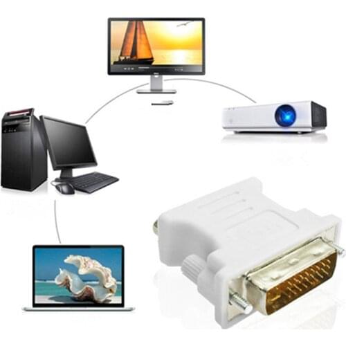 1080P DVI i 24+5 to VGA Cable Male Female Converter Video Adapter Switch Connector for HDTV PC Projector Monitor Display