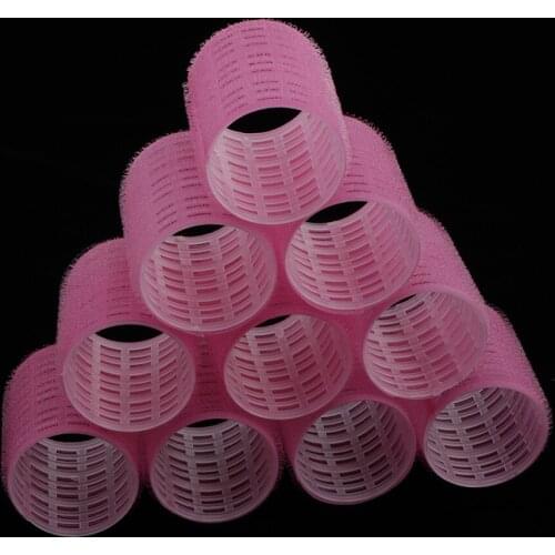 10x Plastic Adhesive Curlers Hair Curlers Rolls No Heating Hairdressing Supplies
