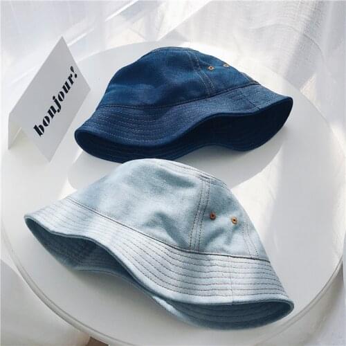 2018 Original Design Japanese Small Industrial Style Water Washed Cowboy Fisherman Hat Bucket Hats