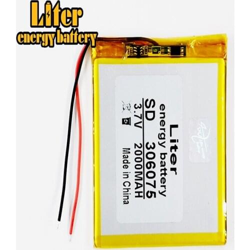 306075 3.7V 2000MAH Polymer rechargeable batteries cells power For GPS Vedio Game E-Book Tablet PC Power Bank 285875