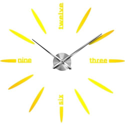 3D DIY Wall Clock Decor Sticker Mirror For Home Office Decor - Non Ticking