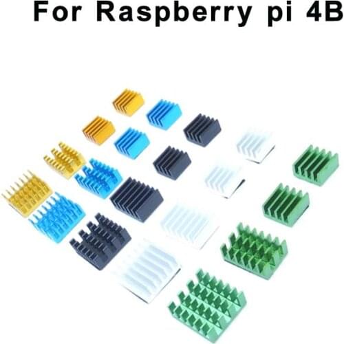 4pcs For Raspberry Pi 4B Aluminum Heatsink Radiator Cooler Kit for Raspberry Pi 4
