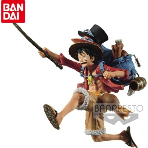 Bandai Genuine ONE PIECE Anime Figures Monkey D. Luffy Running Action Figure Backpack Modeling Toys Repaint A Special Color