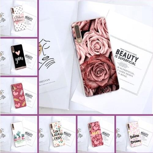 For Samsung Galaxy A6 A8 Plus 2018 A5 A7 Case Silicone Heart Flower Soft Back Cover For Samsung Galaxy A3 A5 A7 2016 2017 Case