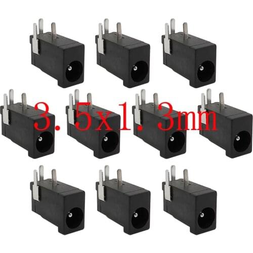 10PCS DC-002 3.5x1.3mm 3 Pin DC Power Jack Socket Connector 3.5*1.3mm Mini DC Female Supply 3 legs Terminals DC Connectors